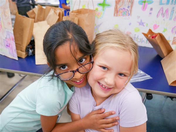 Students participating in Market Day. 